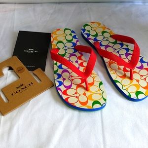Coach Rainbow Pride Sandals